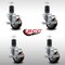Service Caster 3'' SS Maroon Poly Swivel 1-5/8'' Expanding Stem Caster Set with Brake, 4PK SCC-SSEX20S314-PPUB-MRN-TLB-158-4 - alternate 2